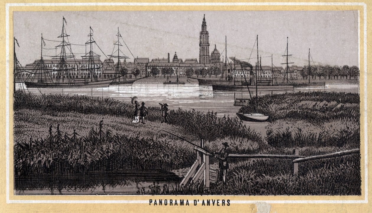 Pohled na Antverpy, Belgie (vlámský region). od Unknown artist