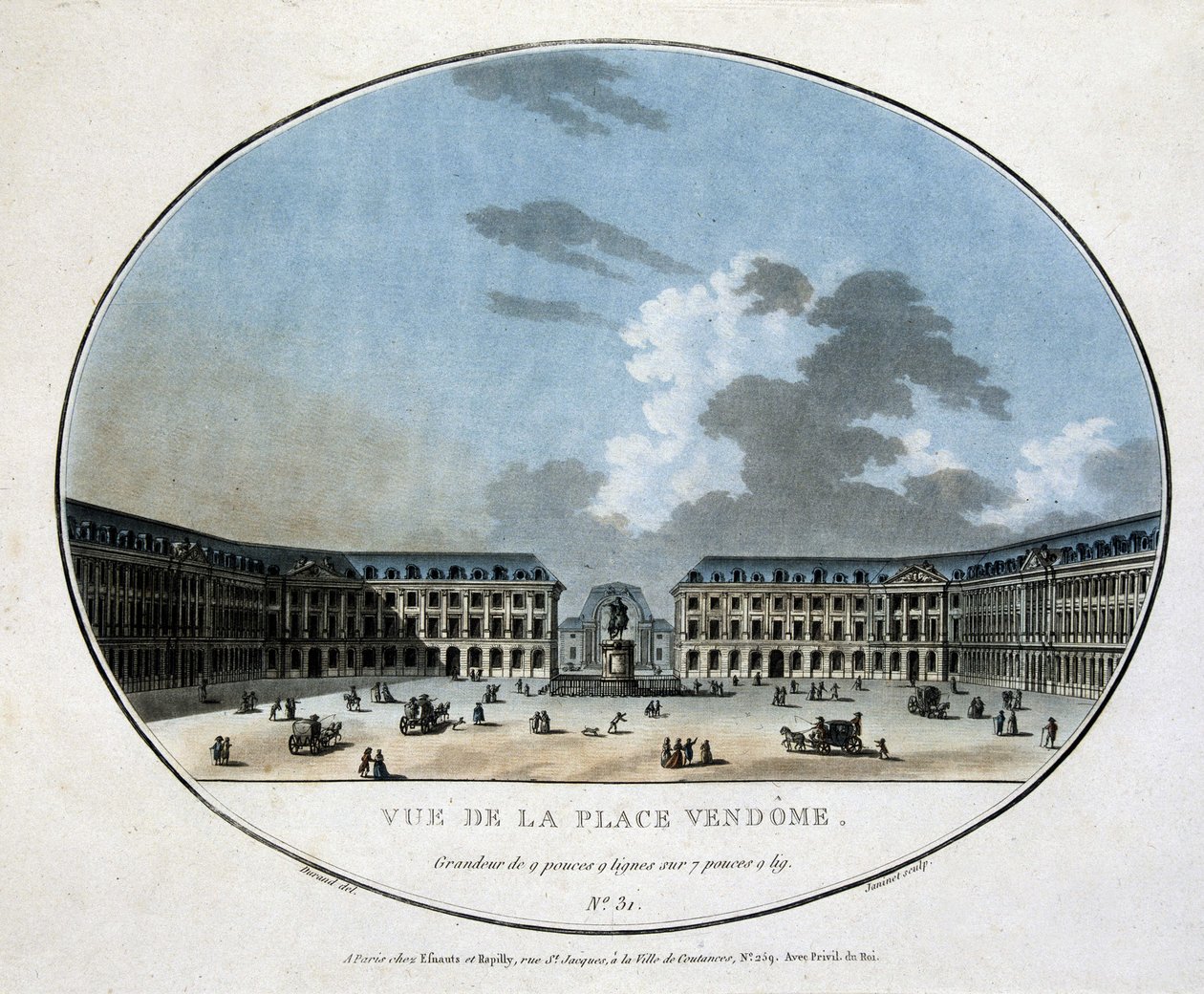 Pohled na Place Vendôme - rytina od Unknown artist