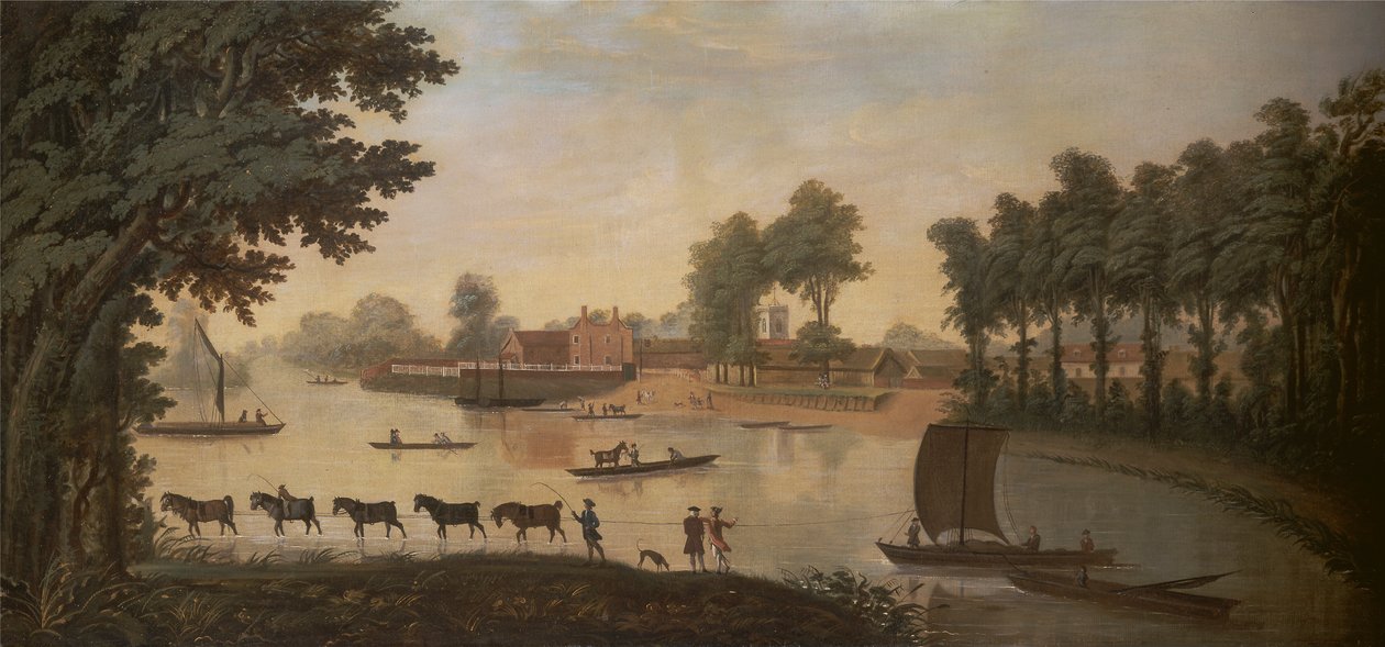 Pohled na Shepperton na řece Temži od Unknown artist