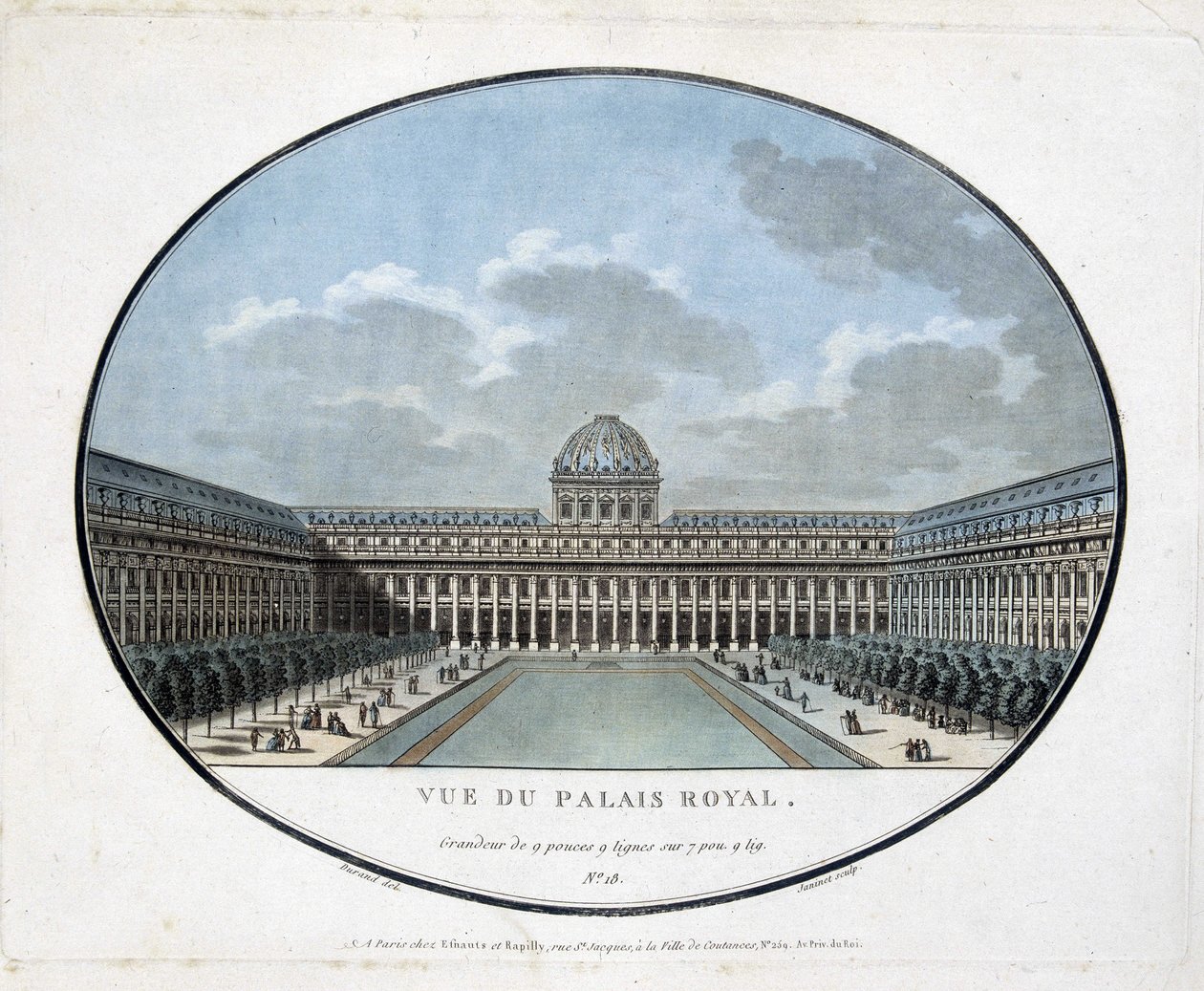 Pohled na královský palác (vnitřní nádvoří) - rytina od Unknown artist