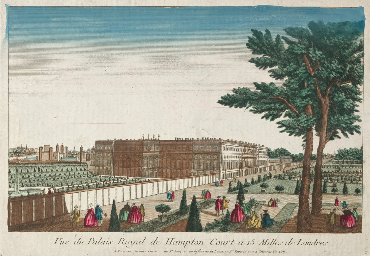 Pohled na královský palác Hampton Court od Unknown artist