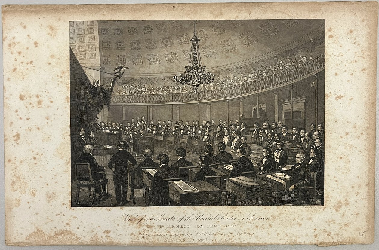 Pohled na zasedající Senát Spojených států amerických od Unknown artist