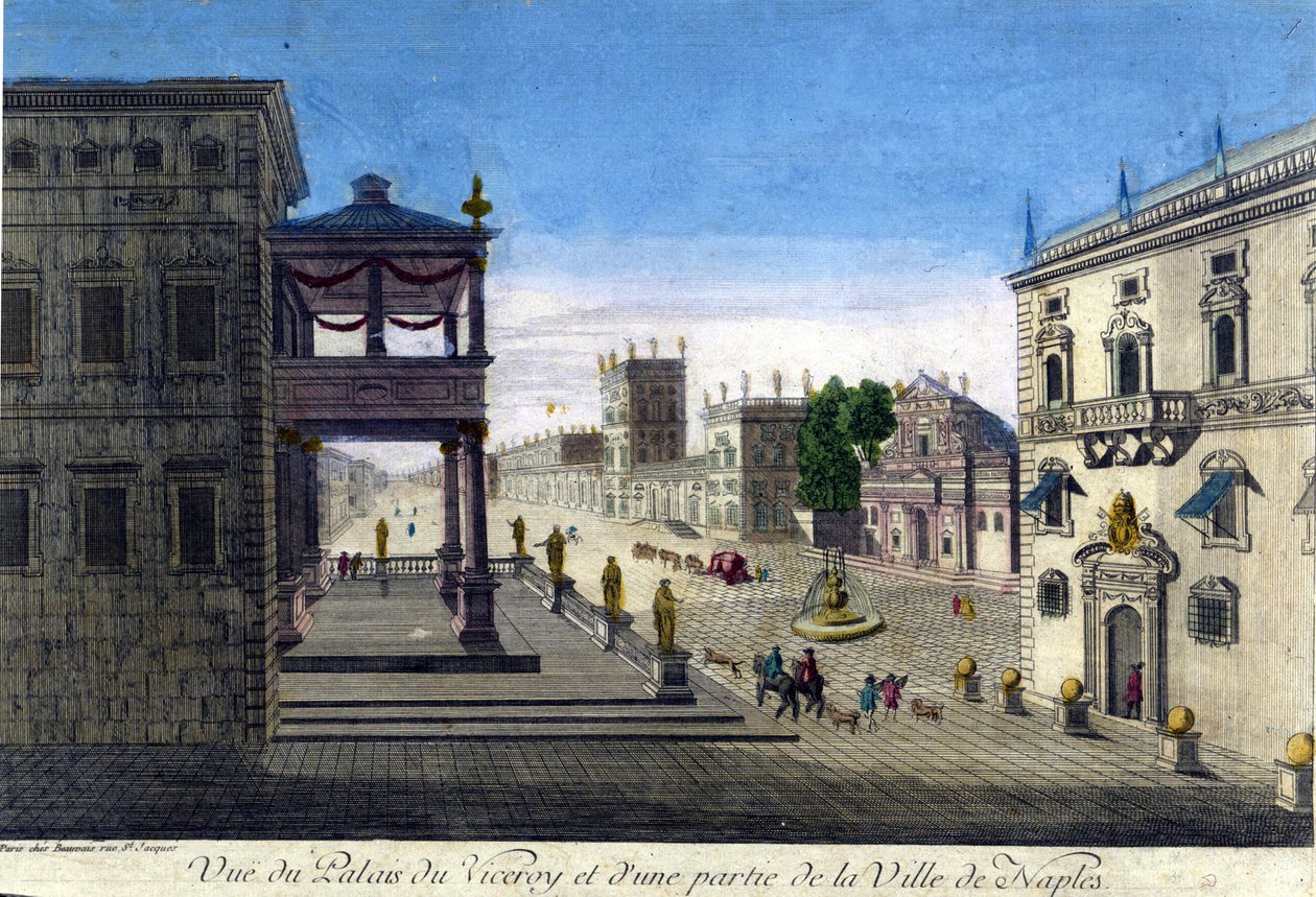 Pohled na palác Viceroi a část města Neapol v roce 1760. od Unknown artist