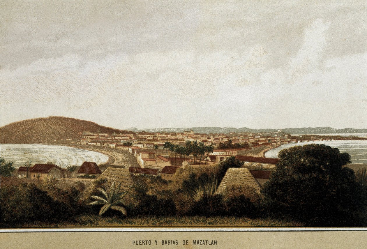 Pohled na město Mazatlan na pobřeží Tichého oceánu. Mexiko od Unknown artist