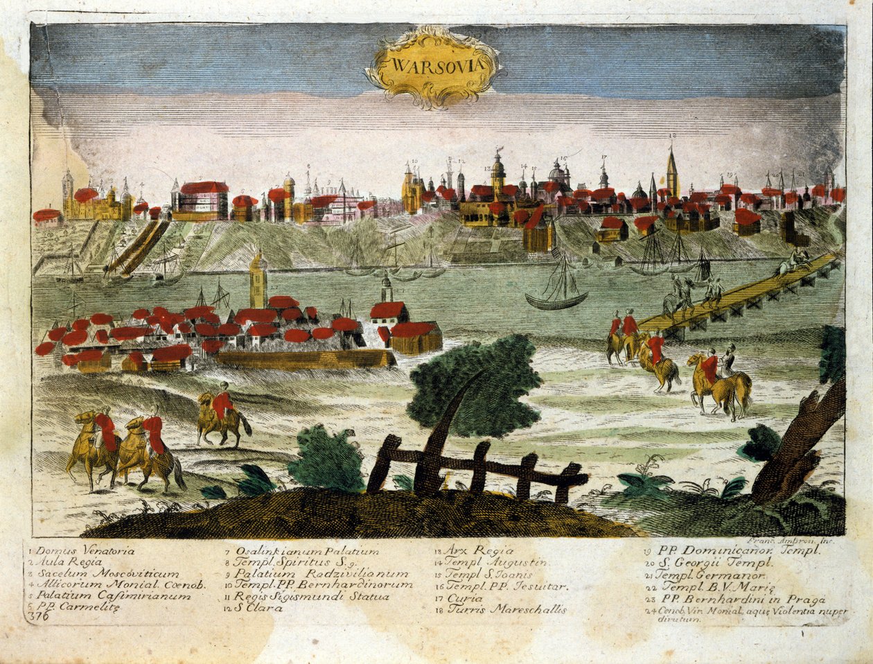 Pohled na město Varšava v Polsku. Konec 18. století od Unknown artist