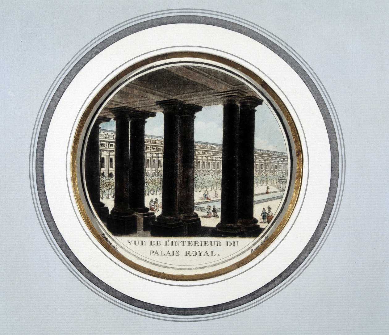 Pohled do interiéru královského paláce - rytina od Unknown artist