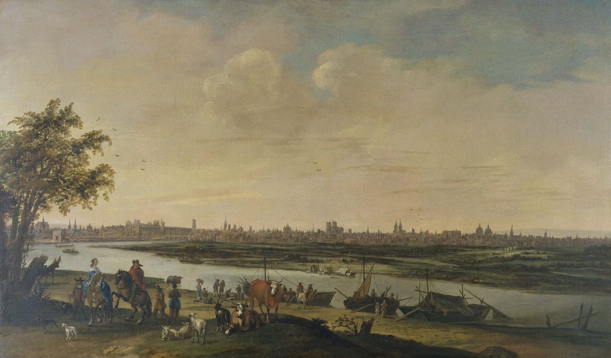 Vue générale de Paris, prise du bas de la colline de Chaillot, asi 1650, mezi lety 1645 a 1655 (olej na plátně) od Unknown artist