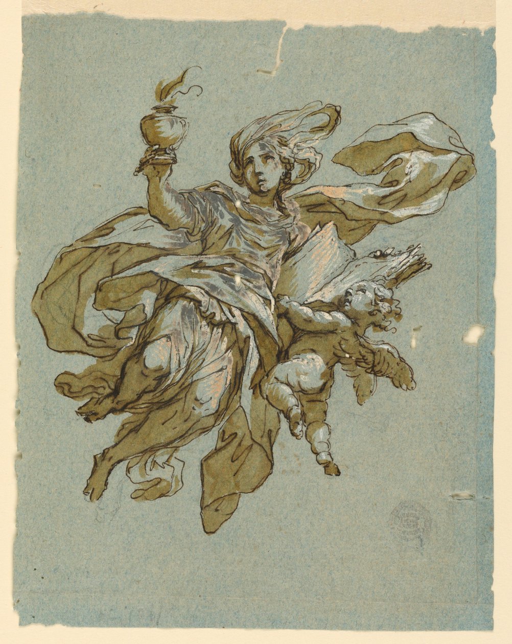 Nástěnná malba s alegorií bdělosti od Unknown artist