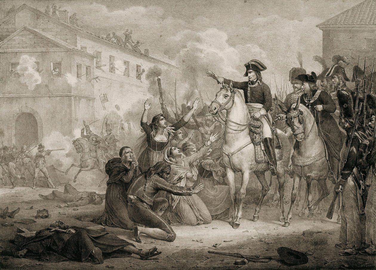 Válka za nezávislost Španělska (1808-1814): Španělé prosí Napoleona o soucit. Madrid, Národní knihovna. od Unknown artist