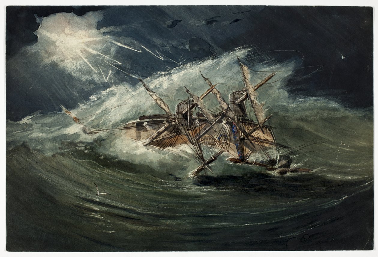 Hurikán v západní Indii od Unknown artist