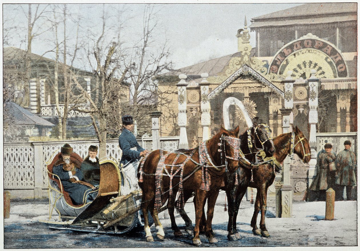 Zimní trojka v Moskvě - fotografie, konec 19. století od Unknown artist