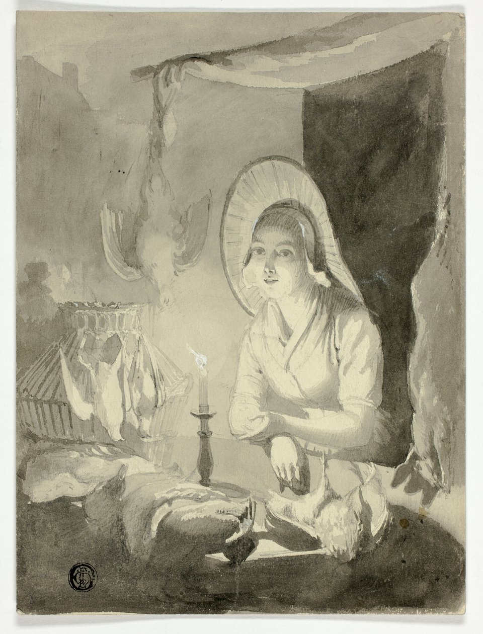 Žena Dressing Fowl od Unknown artist