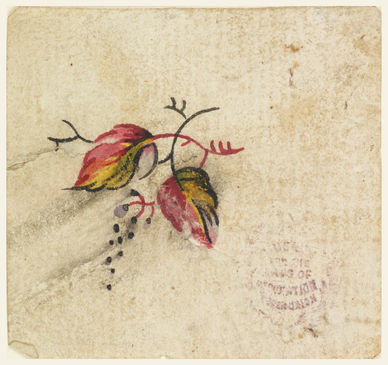 Woodblock zkušební nátisk pro tištěný textil od Unknown artist