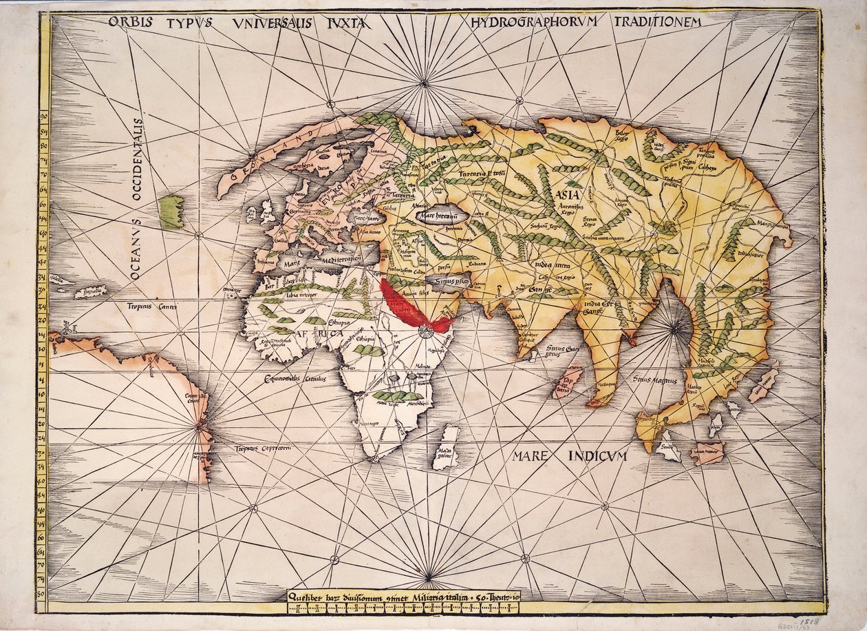 Mapa světa podle Ptolemaia od Unknown artist