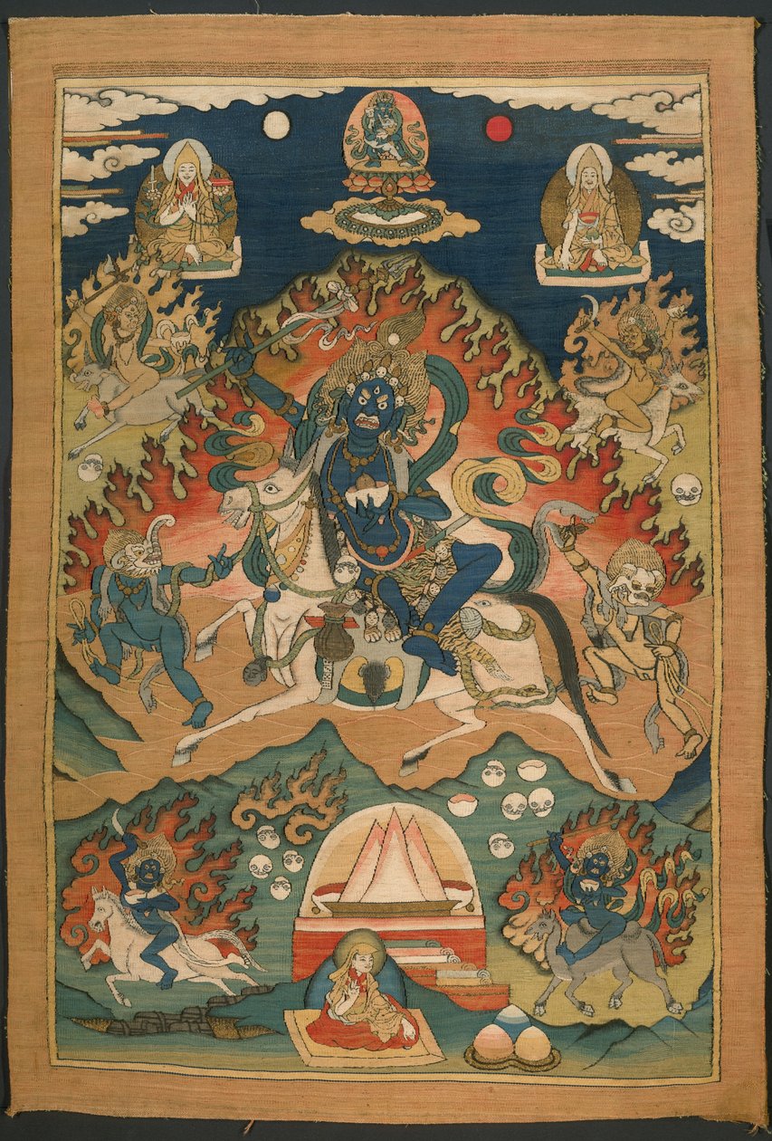 Hněvivá forma bohyně Sarasvatí (Magzor Gjalmo) nebo Palden Llamo od Unknown artist
