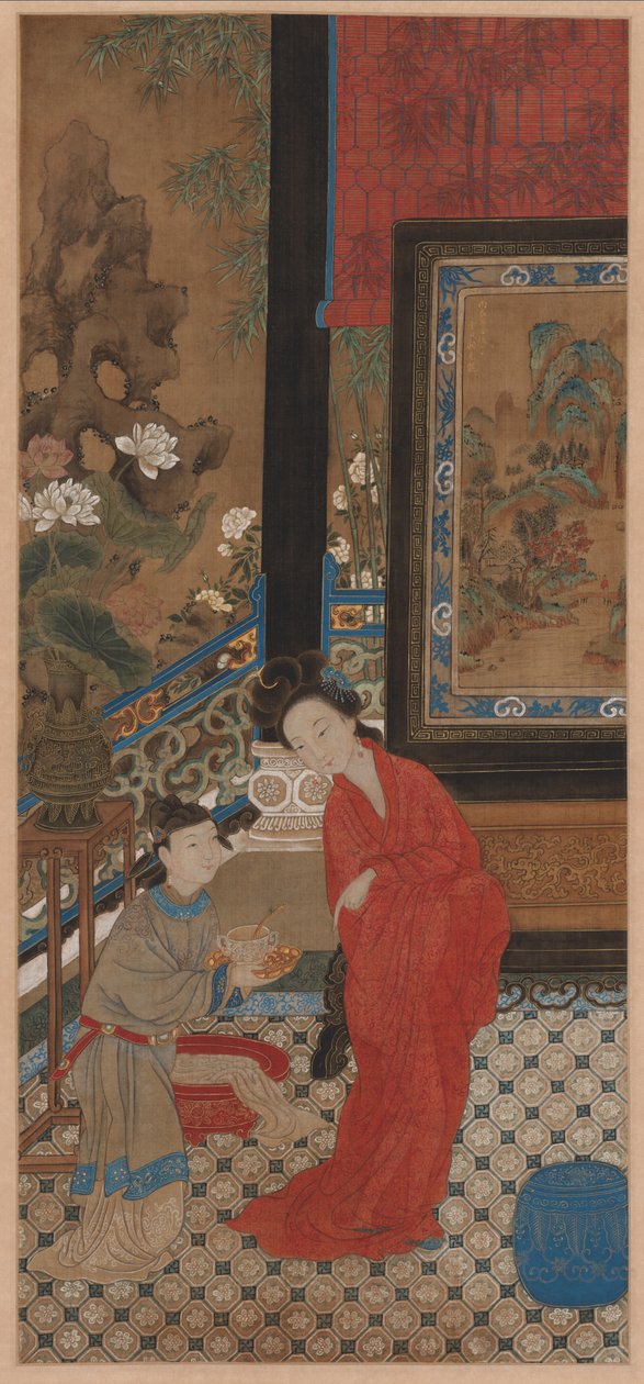 Yang Guifei opouštějící vanu od Unknown artist