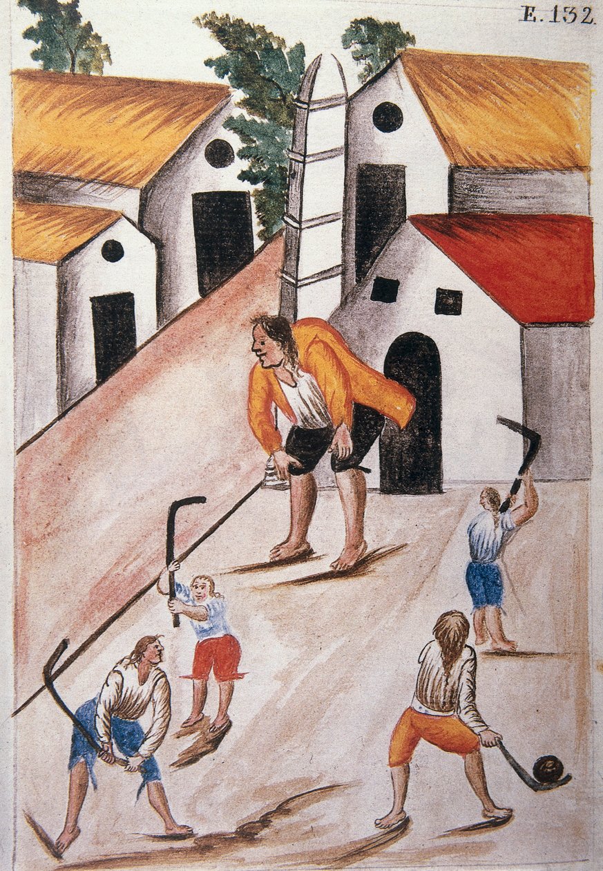 Mladí Indiáni hrající míč, z knihy „Trujillo del Peru“ nebo „Códice Martínez Compañón“, od Baltazara Martineze Compañóna y Bujandy, biskupa z Trujillo (1782-1785) od Unknown artist
