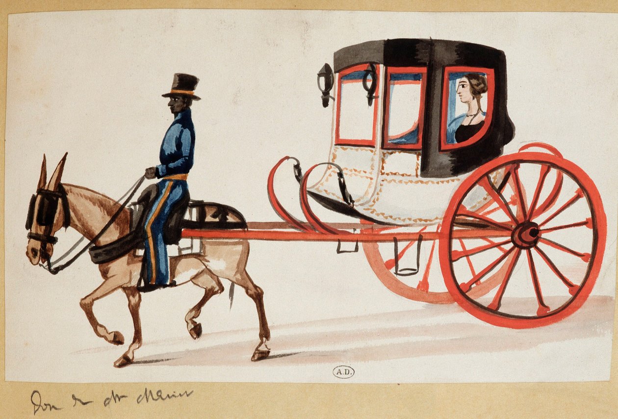 Mladá žena ve fiakru v Peru od Unknown artist