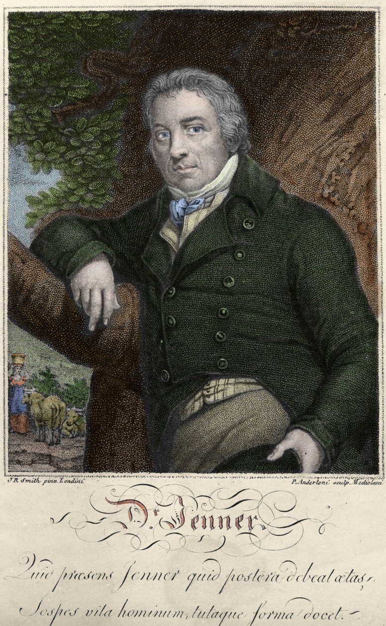portrét Edwarda Jennera (1749-1823), anglického lékaře, objevitele imunity proti pravým neštovicím. od Unknown artist