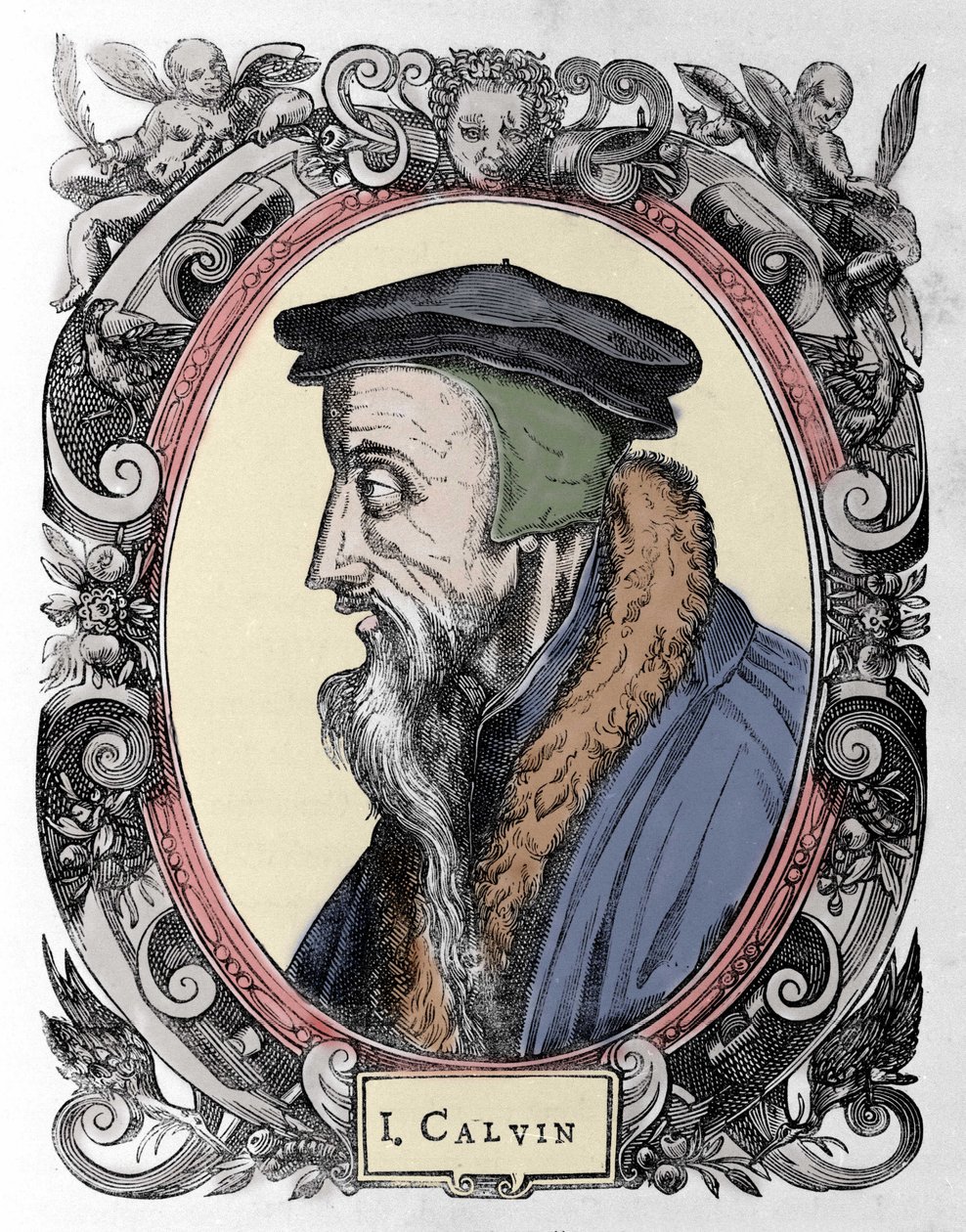 portrét Jeana Calvina (1509-1564), francouzského náboženského reformátora a spisovatele. od Unknown artist