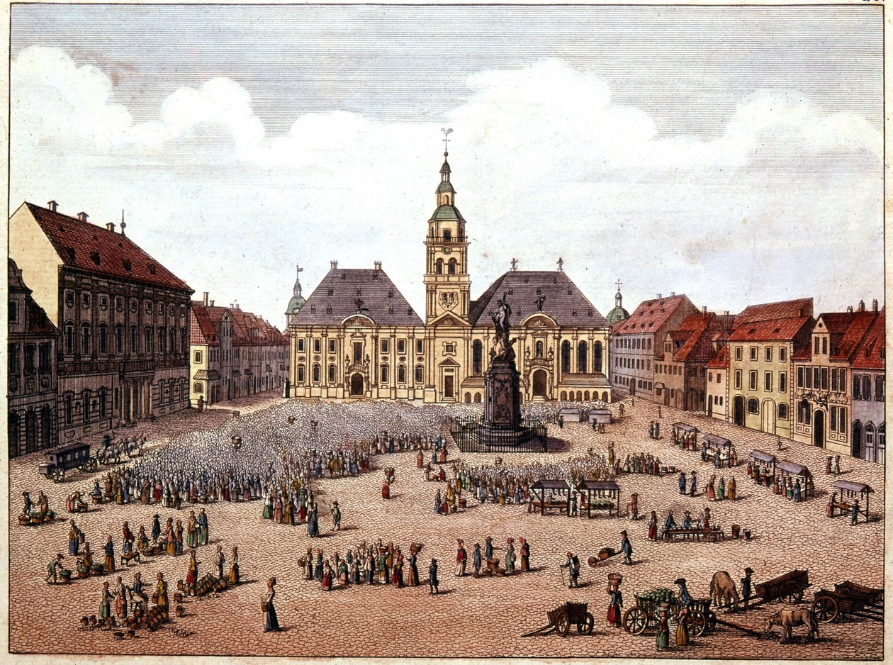 veřejné náměstí města Mannheim (Německo). od Unknown artist