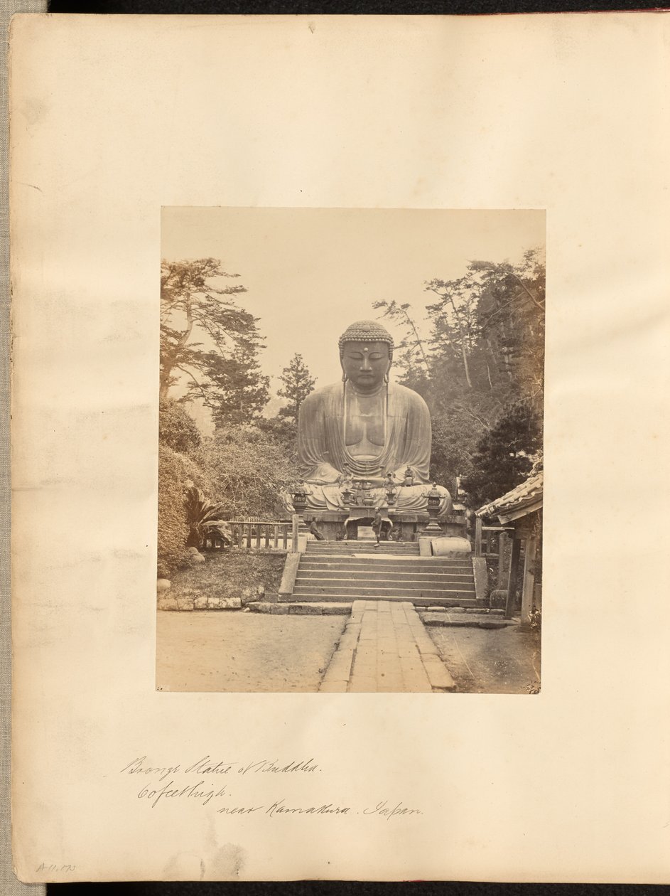 Bronzová socha Buddhy, 60 stop vysoká, poblíž Kamakury, Japonsko od Unknown artist/maker