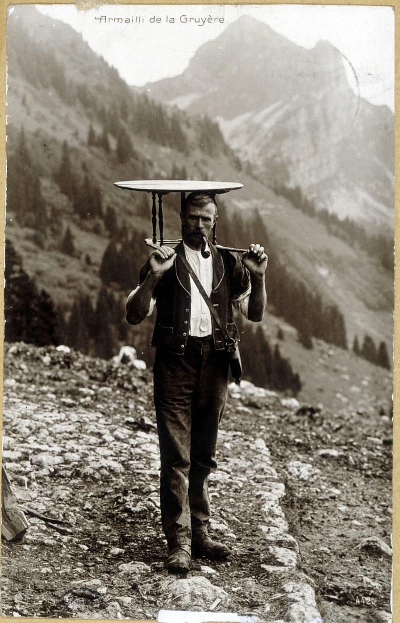 Armailli de la Gruyère - pohlednice, konec 19. století od Unknown photographer