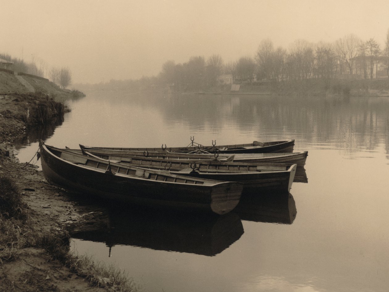Lodě na řece Arno, Florencie od Unknown photographer