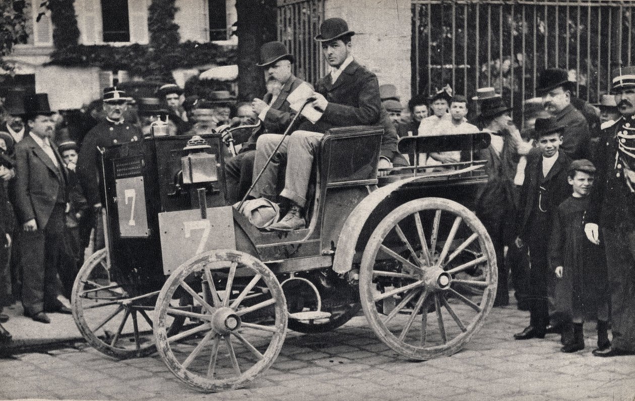 Soutěžící má bez koní automobilový závod, automobil od Unknown photographer