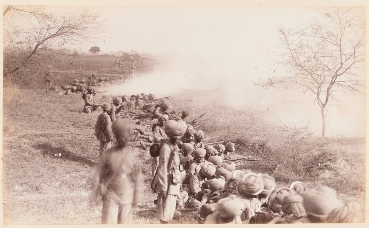 Palebná linie 14. pluku bengálské pěchoty (Ferozepore Sikhs), cvičný tábor Dillí od Unknown photographer