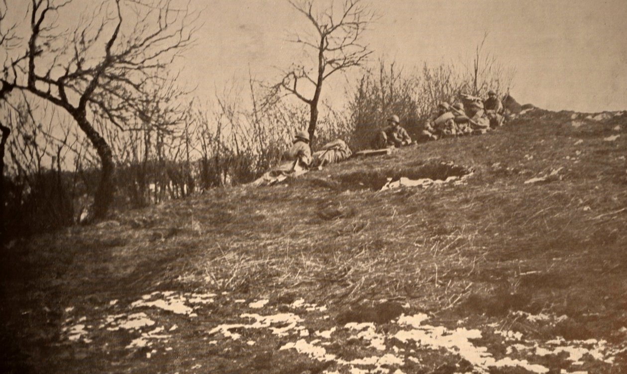 Francouzské jednotky na svahu od Unknown photographer