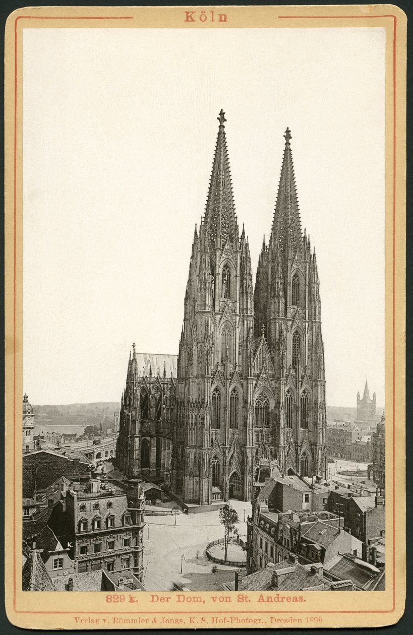 Německo, Severní Porýní-Vestfálsko, Kolín nad Rýnem, katedrála, vydavatelství Roemmler a Jonas, Drážďany od Unknown photographer