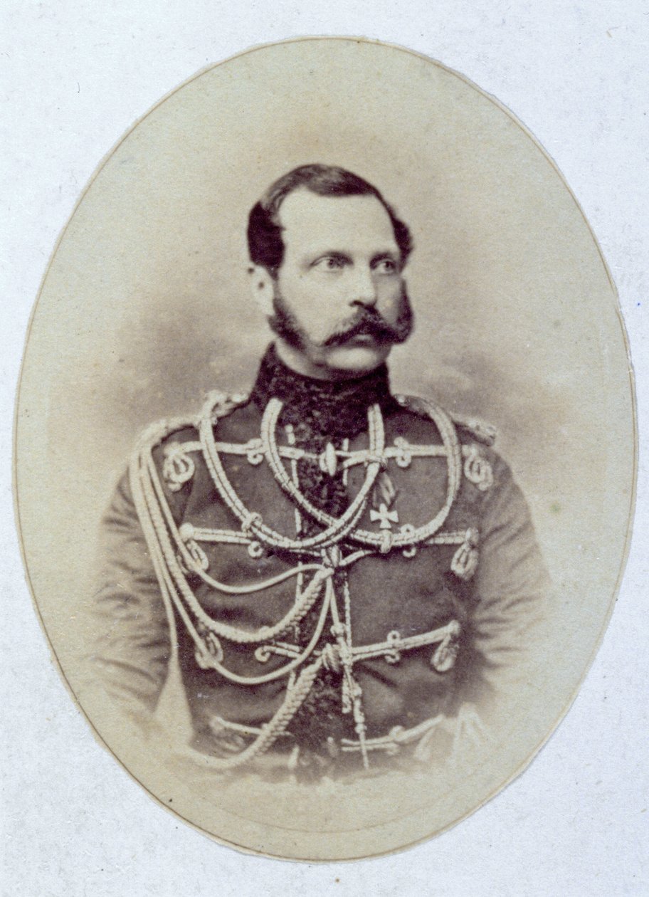 Poloviční portrét ruského cara Alexandra II. od Unknown photographer