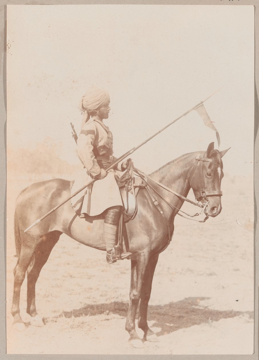 Lance Daffadar Sultan Khan, indická kavalérie, řád cvičení, Dillí od Unknown photographer