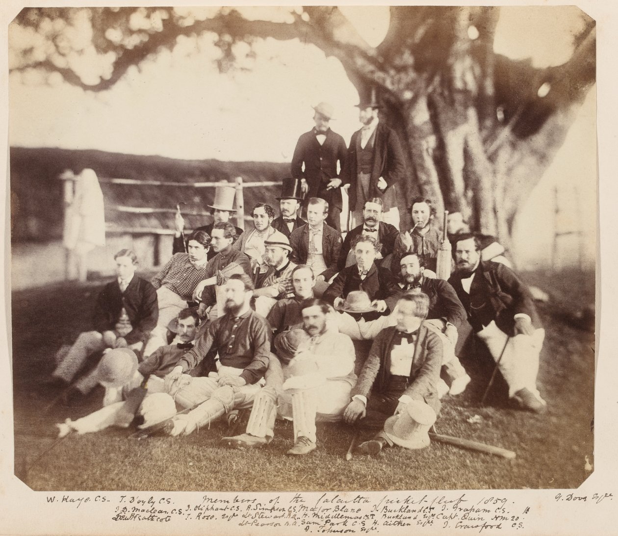 Členové kriketového klubu v Kalkatě, 1859 od Unknown