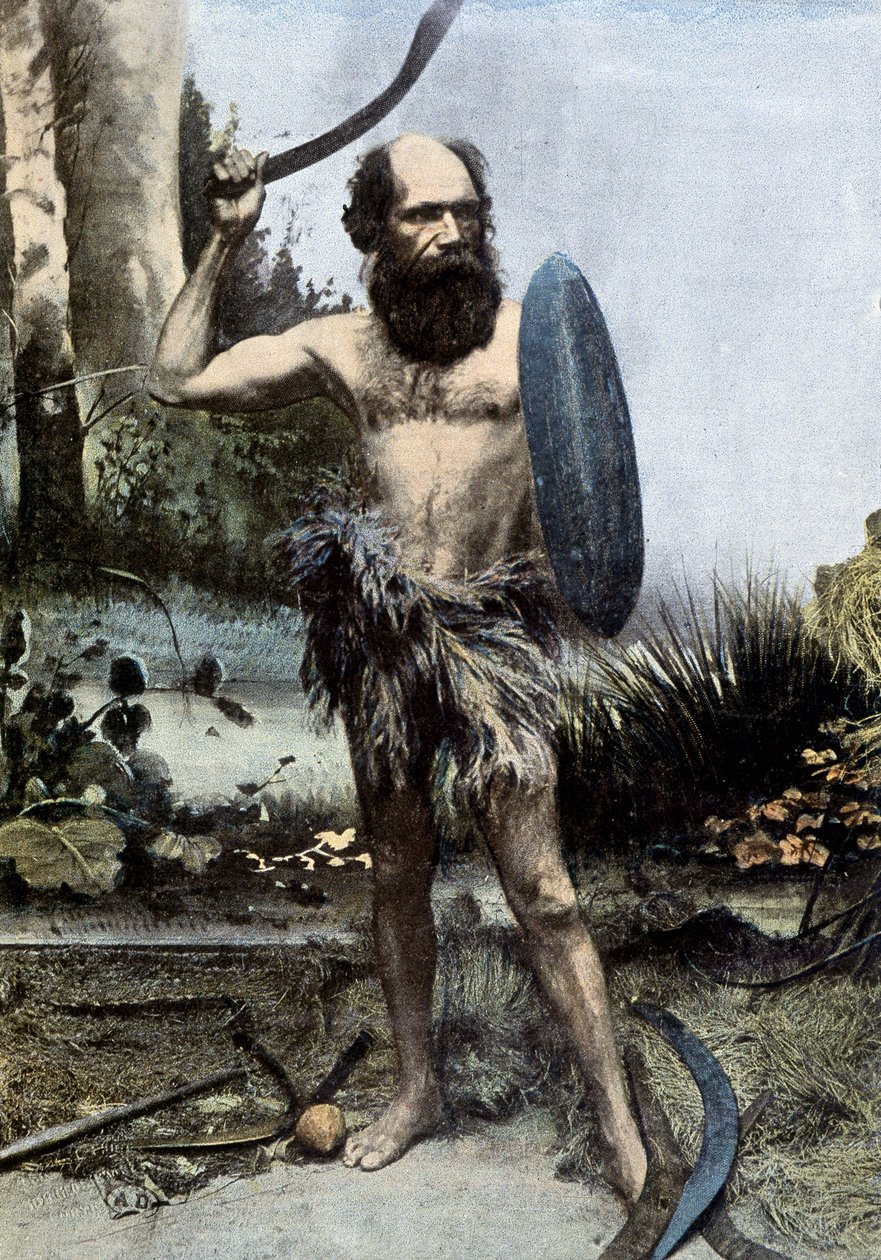 Původní australská zbraň bumerang - autochrom od Unknown photographer