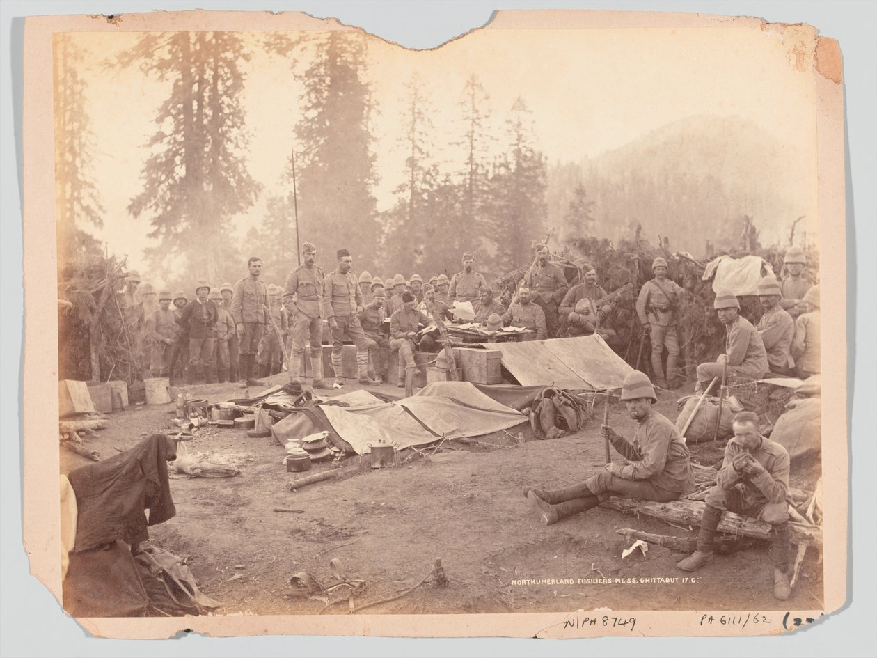 Northumberland Fusiliers nepořádek během expedice na Black Mountain, 1888 od Unknown