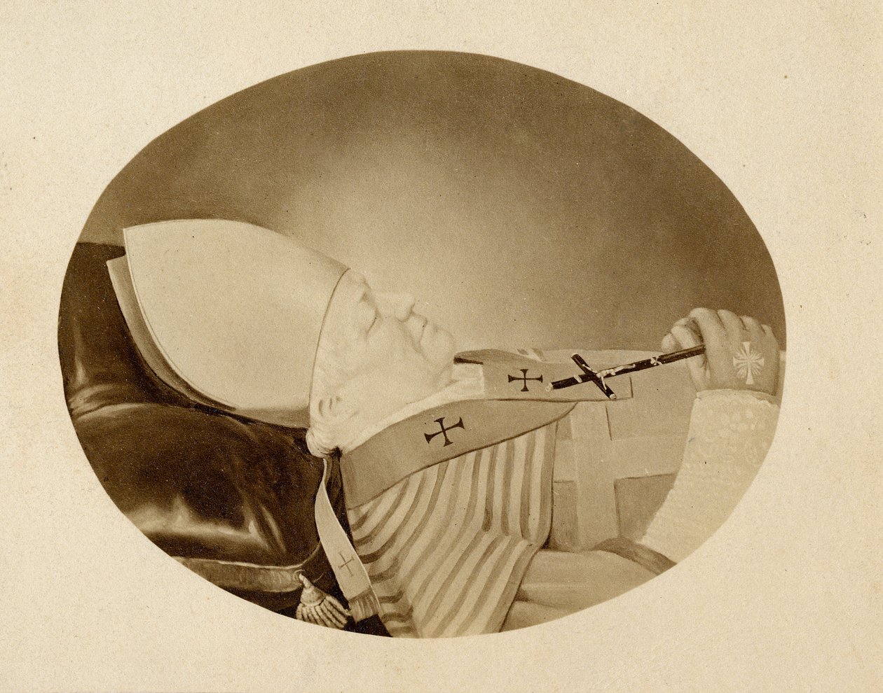 Papež Pius IX (1792-1878) na smrtelné posteli v roce 1878 - Papež Pius IX na smrtelné posteli od Unknown photographer