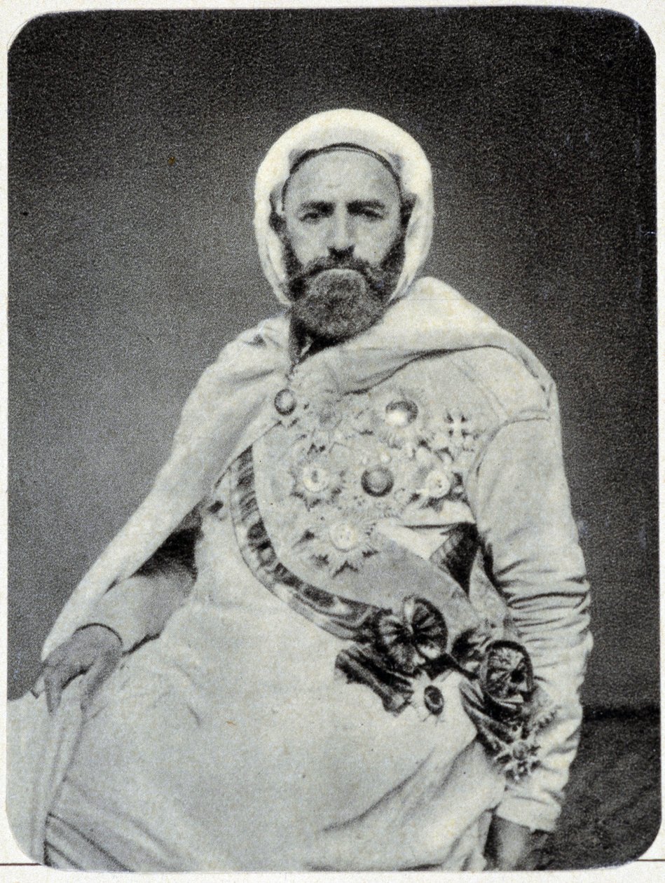 Portrét Abd-el-Kadera (Abd El-Kader) v roce 1875 - fotografie. od Unknown photographer