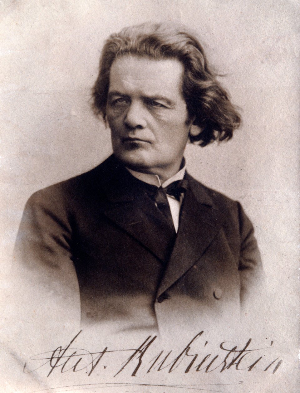 Portrét Antona Rubinsteina (černobílá fotografie) od Unknown photographer