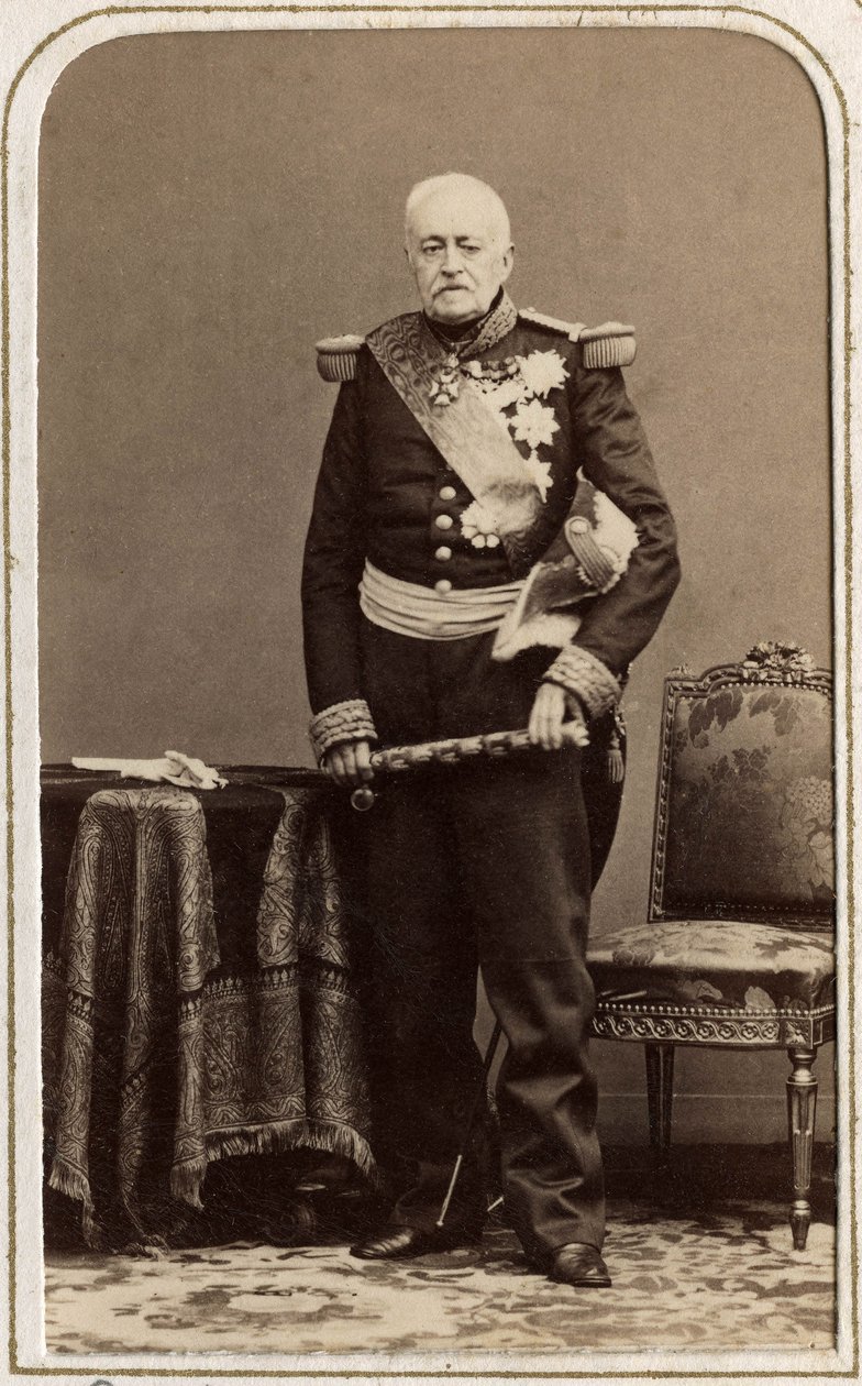 Portrét Esprit Victor Elisabeth Boniface de Castellane, marechal z Francie, francouzská armáda se narodil v Paříži dne 21. března 1788 a zemřel v Lyonu dne 16. září 1862. od Unknown photographer