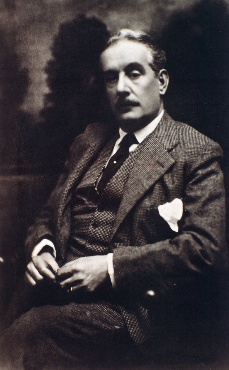 Portrét Giacoma Pucciniho (černobílá fotografie) od Unknown photographer