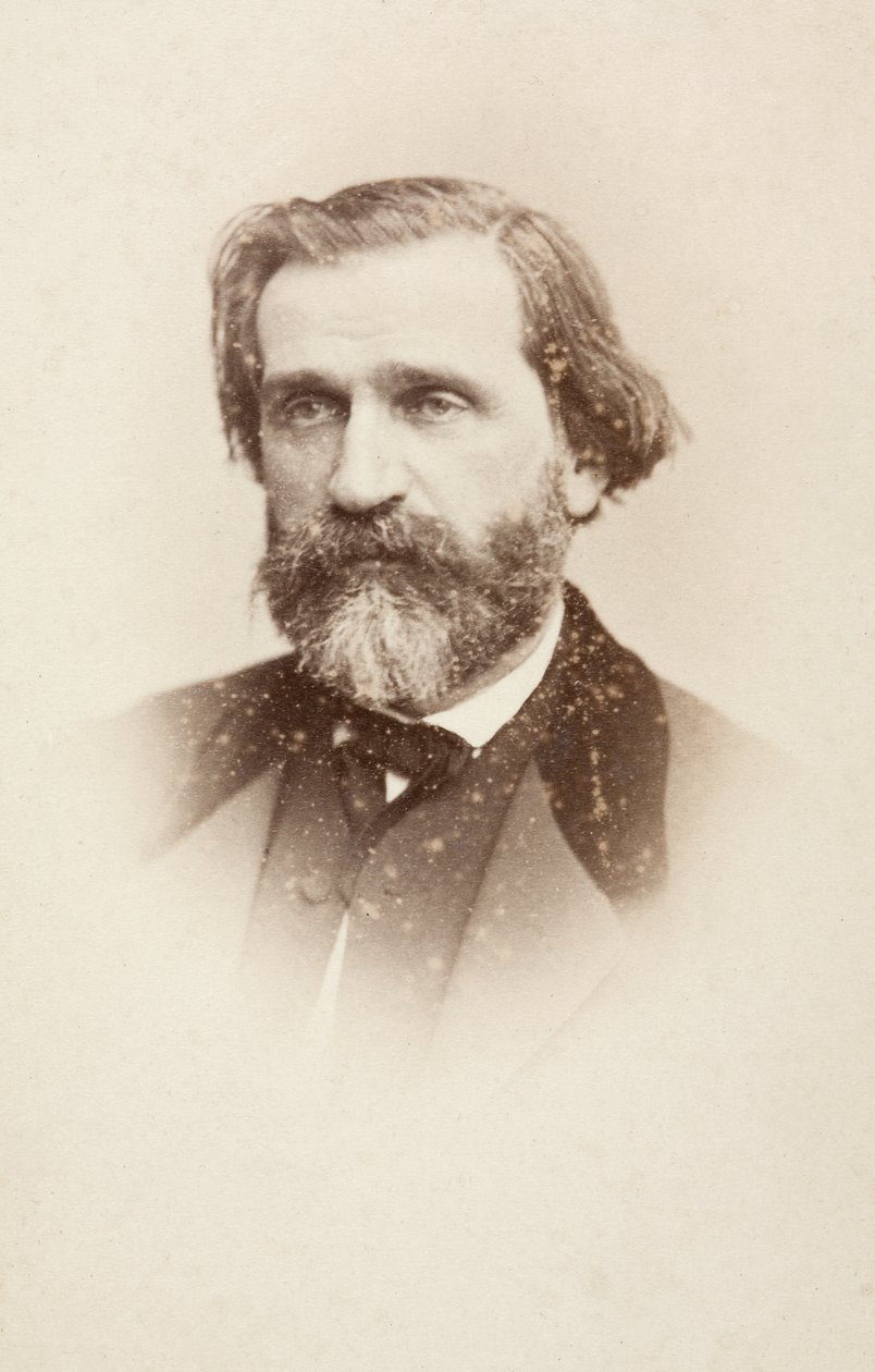 Portrét Giuseppe Verdiho, cca 1860 (černobílá fotografie) od Unknown photographer