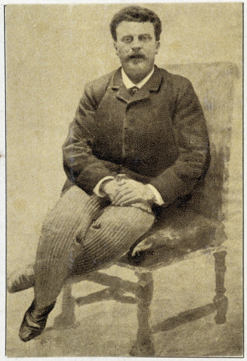Portrét Guy de Maupassant (1850 - 1893) v roce 1890. od Unknown photographer