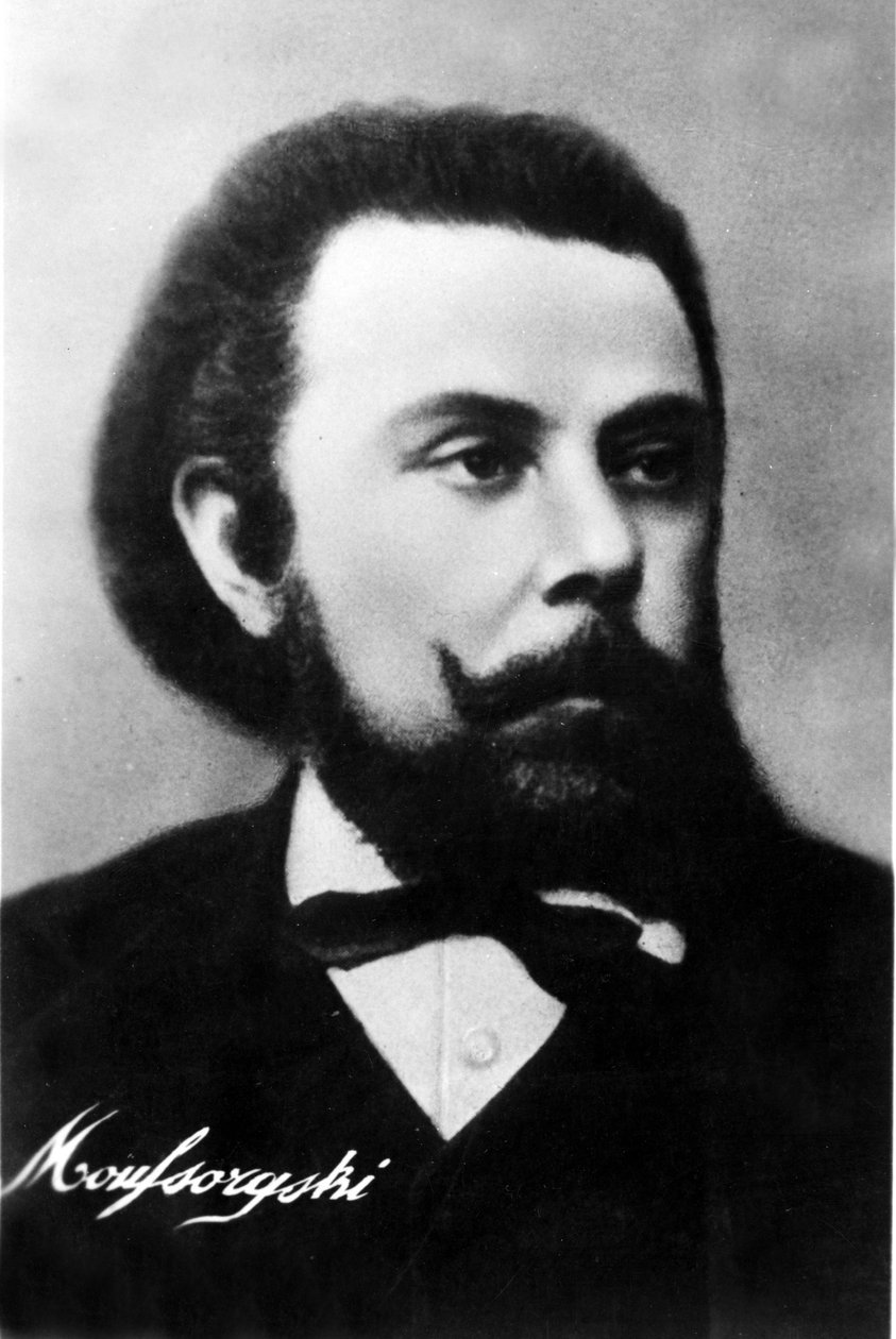 Portrét Modesta Petroviče Musorgského (1893 - 1881), ruského skladatele. Fotografie 19. století. od Unknown photographer