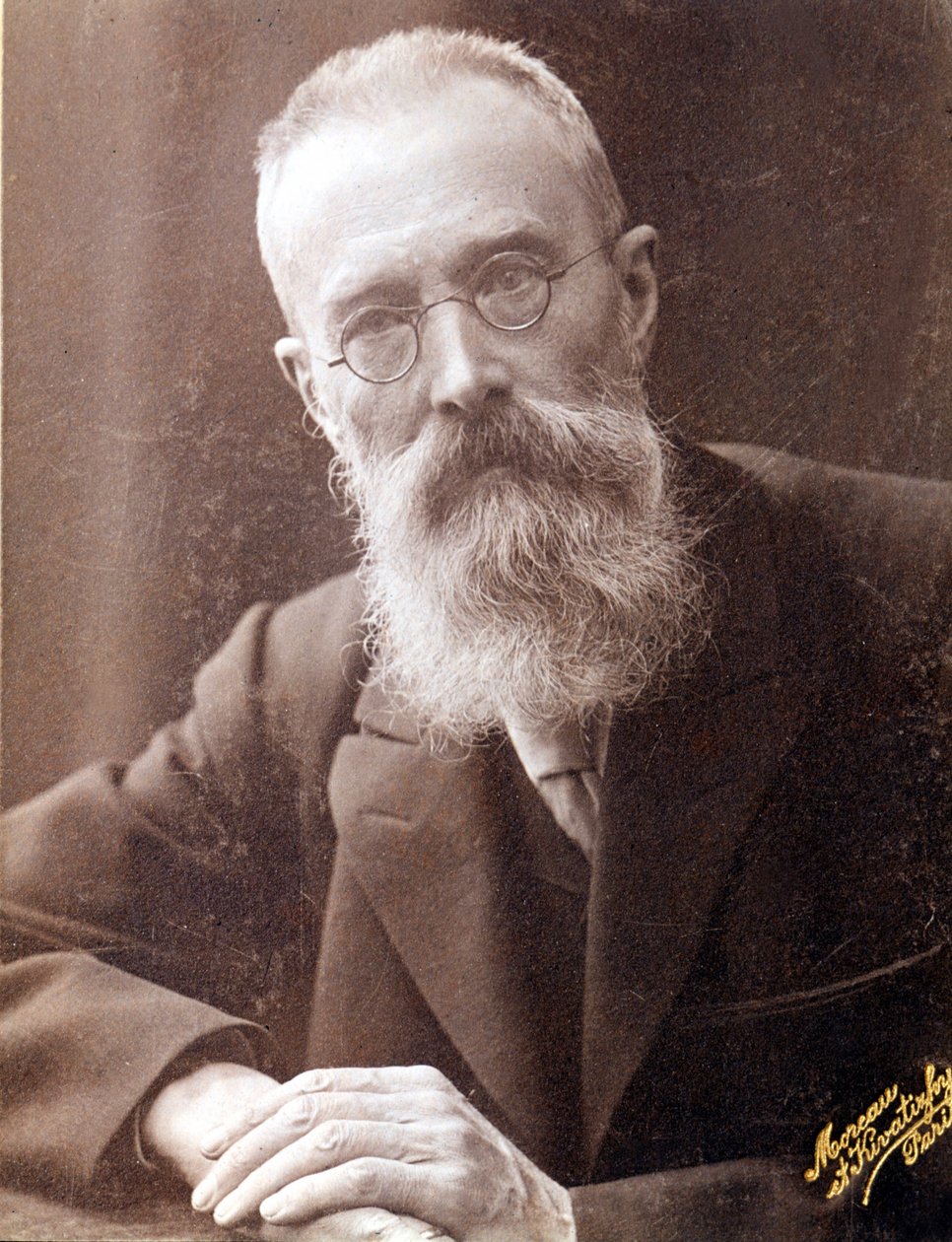 Portrét Nicholase (Nikolaje) Rimského Kroskova (Rimského-Kroskova) (1844-1906)), ruského skladatele. Fotografie z 19. století. od Unknown photographer