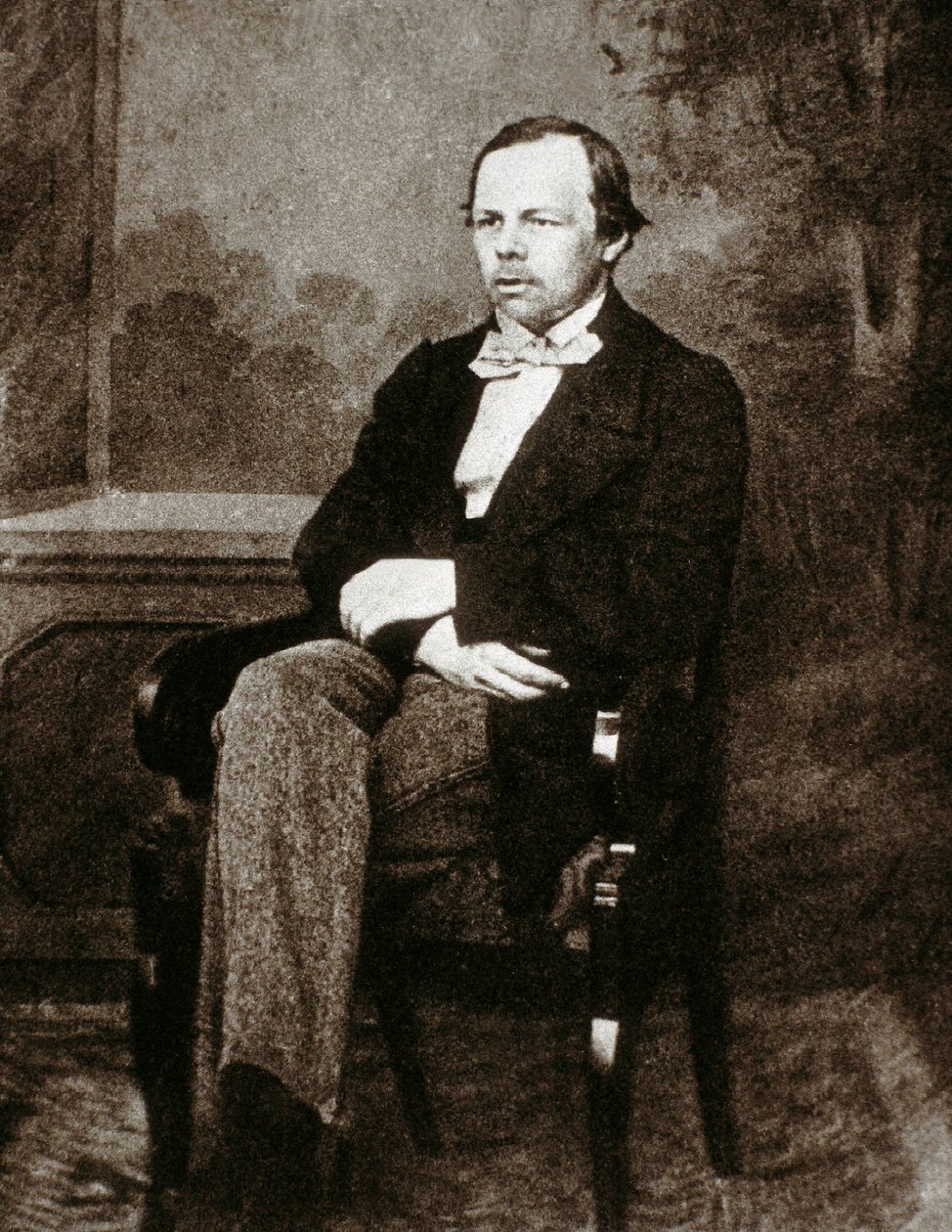 Portrét ruského spisovatele Fjodora Dostojevského (Dostojevského nebo Dostojevského) (1821-1881). Fotografie z 19. století. od Unknown photographer