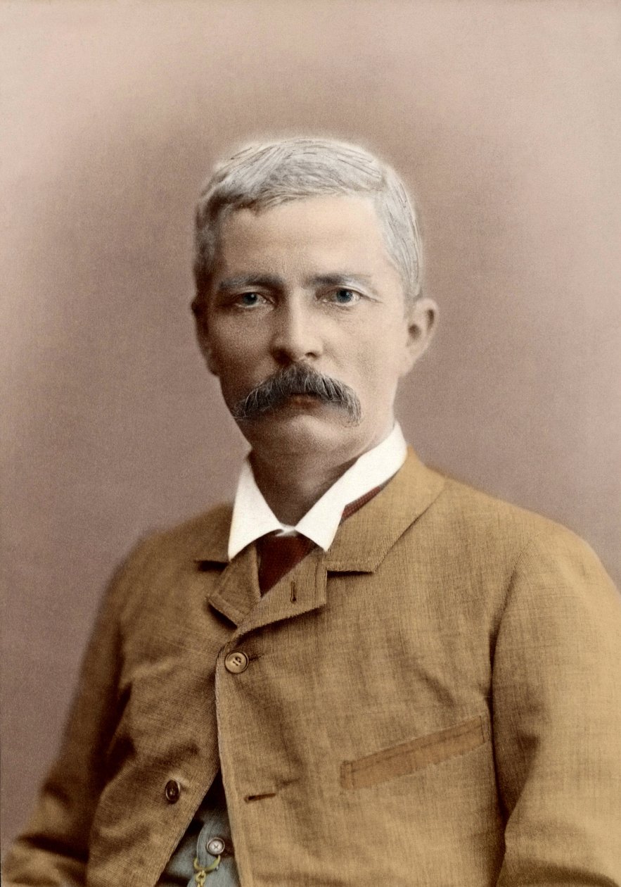 Portrét sira Henryho Mortona Stanleyho (nar. John Rowlands) (1841-1904), velšského novináře a cestovatele. pozdější zbarvení od Unknown photographer