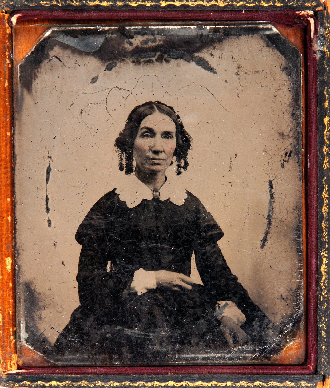 Portrét ženy. Daguerrotypie (Daguerre) pod rámem kolem roku 1850. od Unknown photographer