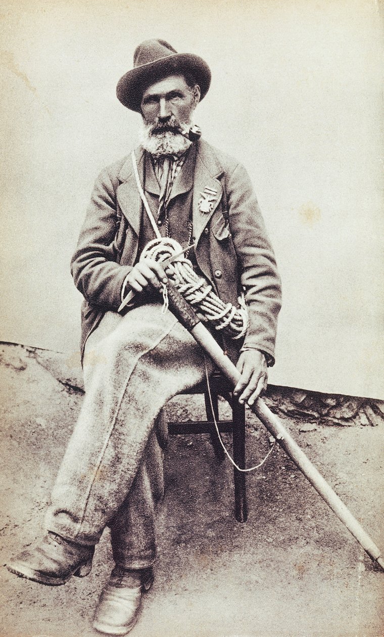 Portrét italského horolezce Jean-Antoine Carrel (Valtournenche od Unknown photographer